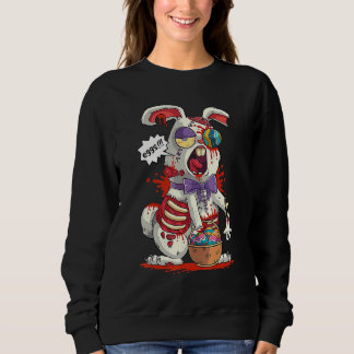 Zombie Easter Bunny Easter Egg Scary Easter Adult Sweatshirt