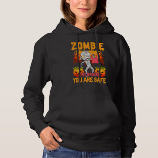 Zombie Eat Brains You Are Safe Scary Pumpkin Zombi Hoodie