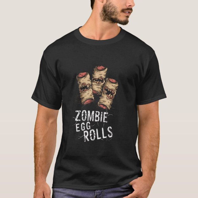 Zombie Egg Rolls - Funny Halloween T-Shirt (Front)