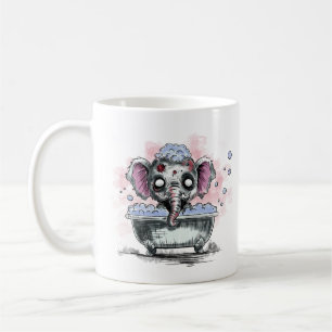 Zombie Elephant in a Bathtub Coffee Mug