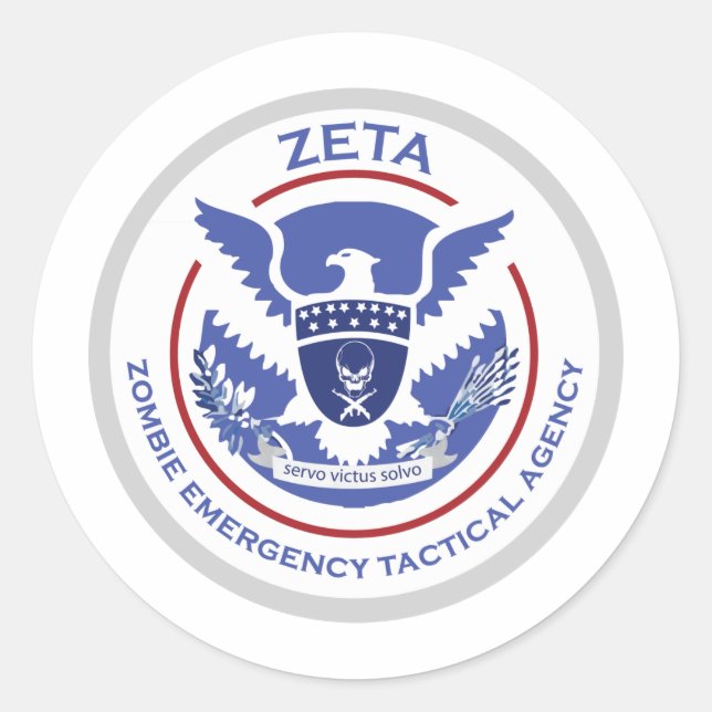 Zombie Emergency Tactical Agency Logo/Seal Classic Round Sticker (Front)
