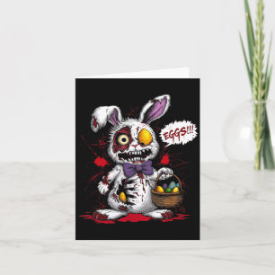 Zombie Evil Easter Bunny Egg Basket Horror Scary Card