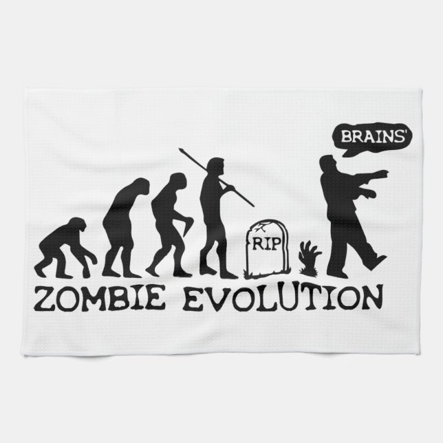 Zombie Evolution Tea Towel (Horizontal)