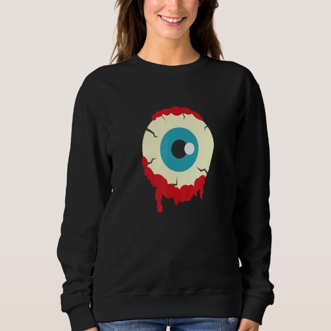 Zombie Eyeball Spooky Halloween Scary Zombies Men  Sweatshirt (Front)