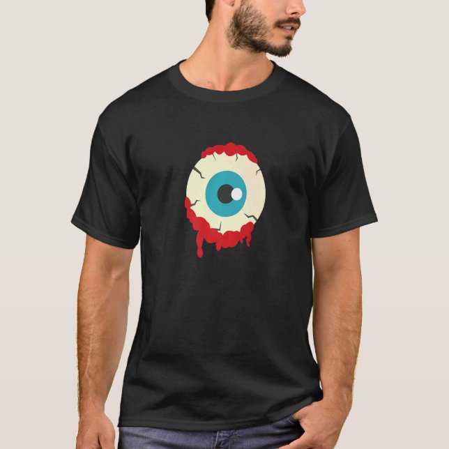 Zombie Eyeball Spooky Halloween Scary Zombies Men  T-Shirt (Front)