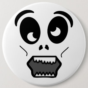 ZOMBIE FACE 6 CM ROUND BADGE