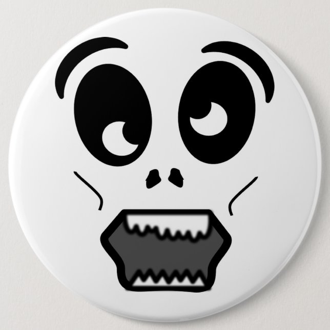 ZOMBIE FACE 6 CM ROUND BADGE (Front)