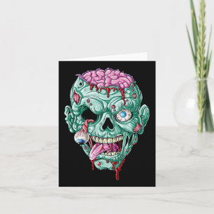 Zombie Face Brain Halloween Boys Men Women Girls S Card