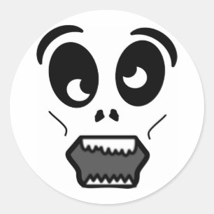 ZOMBIE FACE CLASSIC ROUND STICKER
