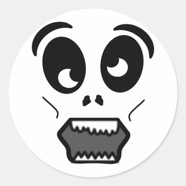 ZOMBIE FACE CLASSIC ROUND STICKER (Front)