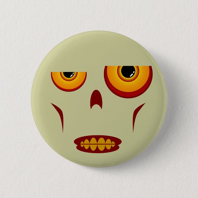 Zombie Face - Clenched Teeth Button (Front)