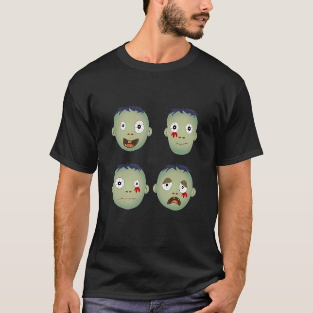 Zombie face Expressions T-Shirt (Front)