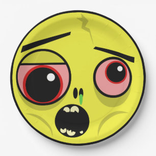 Zombie Face Paper Plate