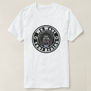 ZOMBIE Face  We Want Your Brains T-Shirt