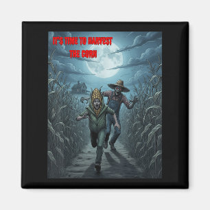 Zombie Farmer Creepy Corn Harvest With Y Farm Scen Magnet