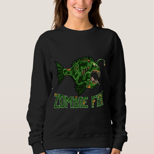 Zombie Fish The Halloween Deep Sea Frogfish Sweatshirt (Front)