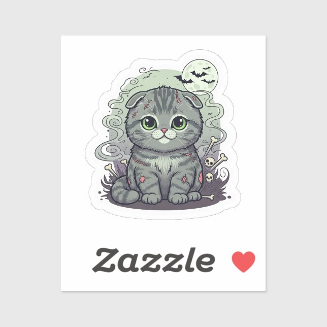Zombie Fold – Cute Scottish Fold Cat Halloween (Sheet)