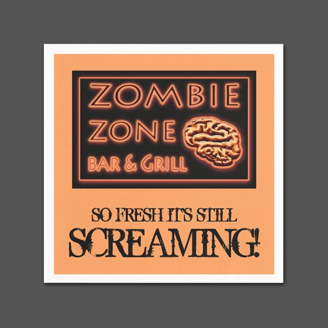 Zombie Food So Fresh Still Screaming Halloween Napkin (Creator Uploaded)