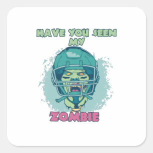 Zombie Football Player Square Sticker