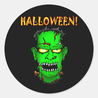 Zombie Frankenstein Classic Round Sticker
