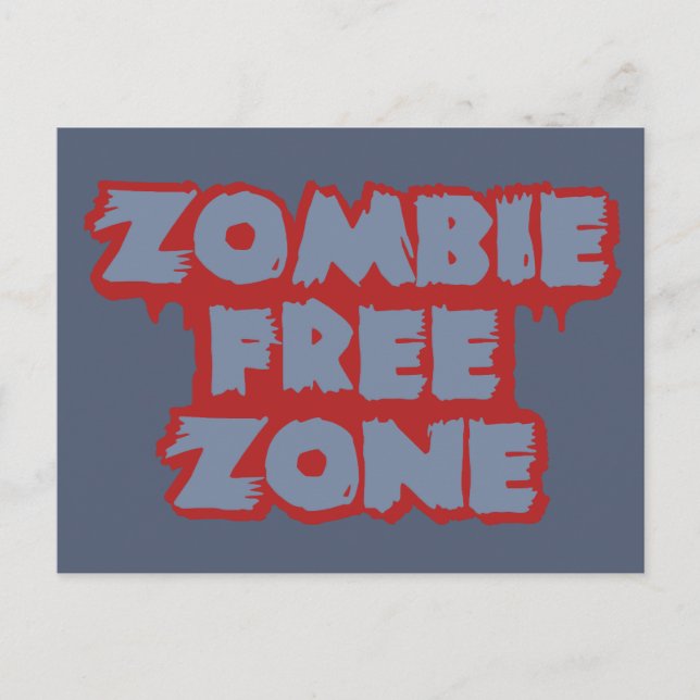 Zombie Free Zone custom postcard (Front)