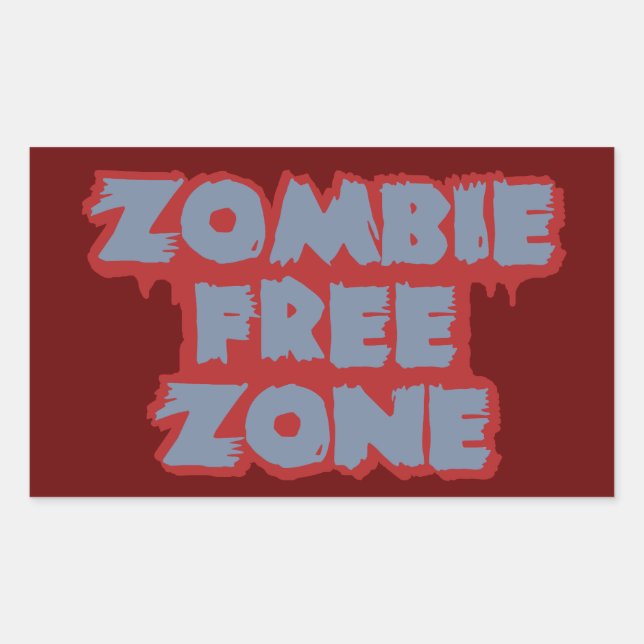Zombie Free Zone custom stickers (Front)