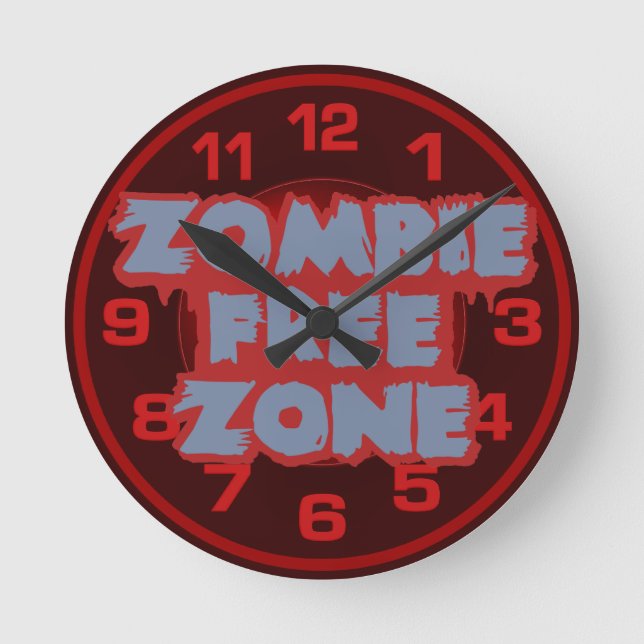 Zombie Free Zone custom wall clock (Front)