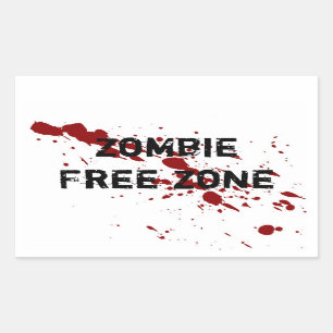 Zombie Free Zone Rectangular Sticker