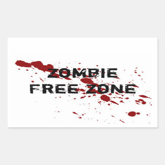Zombie Free Zone Rectangular Sticker
