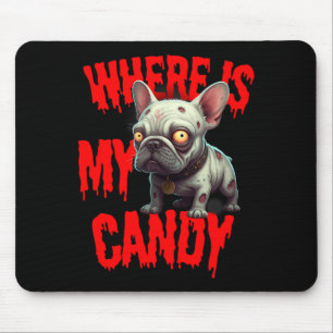 Zombie French Bulldog Halloween Mouse Pad
