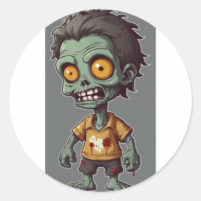 Zombie Friends collection Classic Round Sticker (Front)