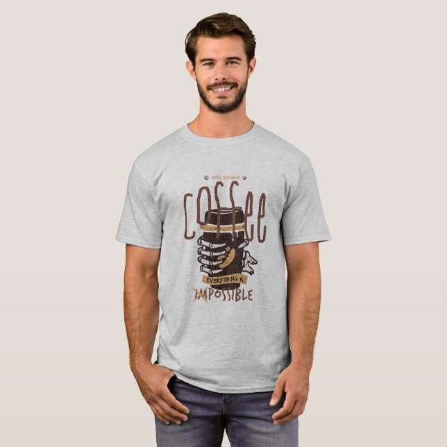 Zombie Funny With Enough Coffee T-Shirt (Front Full)