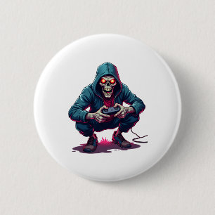 Zombie Gamer – Funny Halloween Gaming Shirt 6 Cm Round Badge