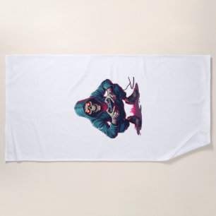 Zombie Gamer � Funny Halloween Gaming Shirt Beach Towel