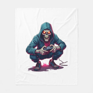 Zombie Gamer � Funny Halloween Gaming Shirt Fleece Blanket