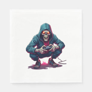 Zombie Gamer – Funny Halloween Gaming Shirt Napkin