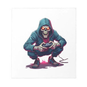Zombie Gamer � Funny Halloween Gaming Shirt Notepad