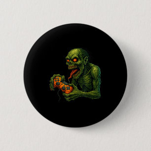 Zombie Gamer Funny Horror Gaming Halloween 6 Cm Round Badge