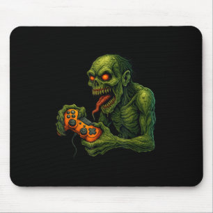 Zombie Gamer Funny Horror Gaming Halloween Mouse Pad