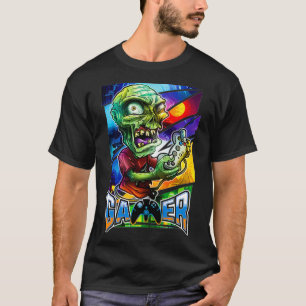 Zombie Gamer Gaming Gifts for Teenage Boys, Men B T-Shirt
