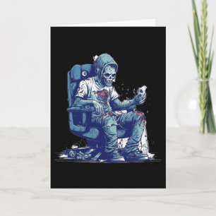 Zombie Gamer Halloween Costume Gaming Video-game C Card