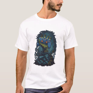 Zombie Gamer Hand Dark Horror Art T-Shirt