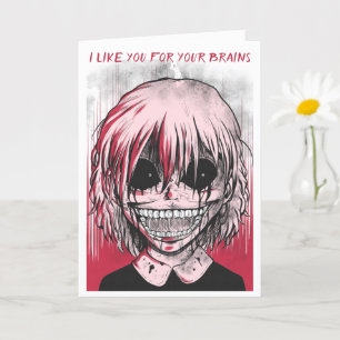 Zombie Girl Horror Style Funny Valentine's Day Card