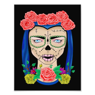 Zombie girl illustration photo print