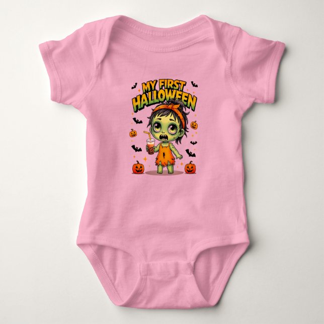 Zombie Girl My First Halloween Baby Bodysuit (Front)