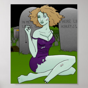 zombie girl print