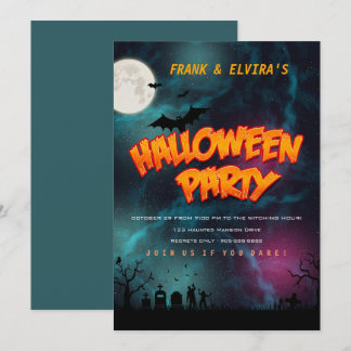 Zombie graveyard Halloween costume party customise Invitation