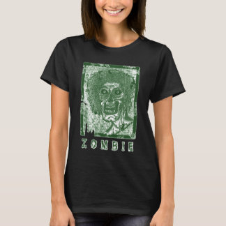 Zombie-Green White Distressed T-Shirt