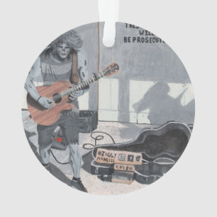 Zombie Guitar Music Fantasy Art Acrylic Ornament