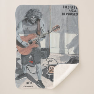 Zombie Guitar Musician Fantasy Art Sherpa Blanket